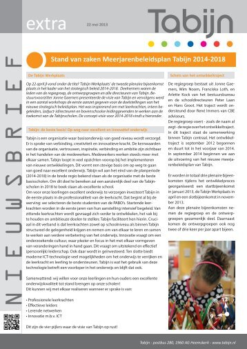 Nieuwsbrief extra - 22 mei 2013