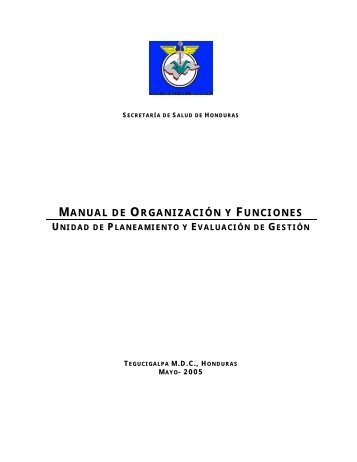 manual de organizacion y funciones upeg - Secretaria de Salud