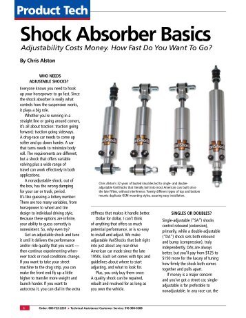 Shock Absorber Basics - Chris Alston's Chassisworks