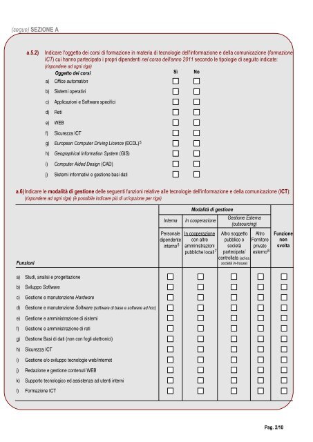 Modello cartaceo (NON utilizzabile per l'invio dei dati) - Regione Lazio