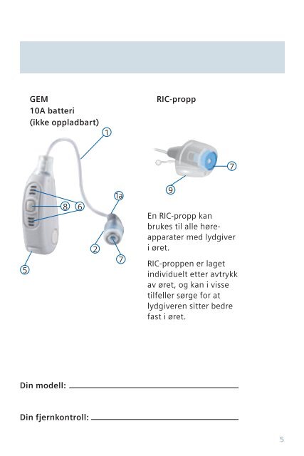 Bruksanvisning Pure - Siemens Hearing Instruments