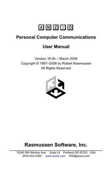 Personal Computer Communications  User Manual - Anzio.com