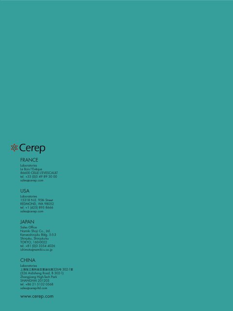 in vitro PHARMACOLOGY 2011 CATALOG - Cerep