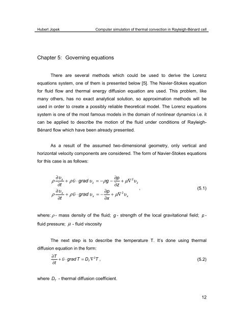 Computer simulation of thermal convection in Rayleigh-Bénard cell ...