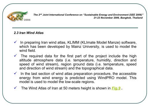 Recent Advances in the Implementation of Wind Energy in Iran