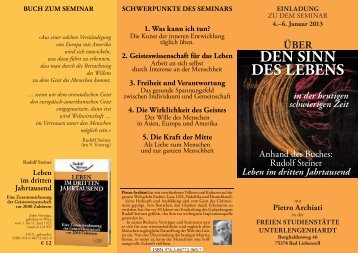 4.–6. Januar 2013 ÜBER DEN SINN DES LEBENS ... - Archiati Verlag