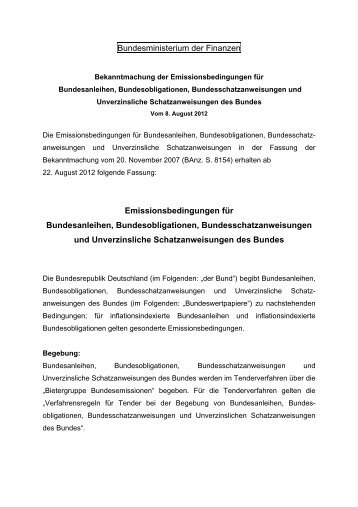 Emissionsbedingungen für Bundesanleihen ... - Finanzagentur GmbH