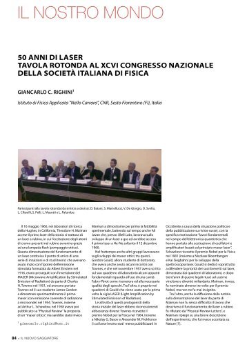 50 ANNI DI LASER TAVOLA ROTONDA AL XCVI CONGRESSO ...