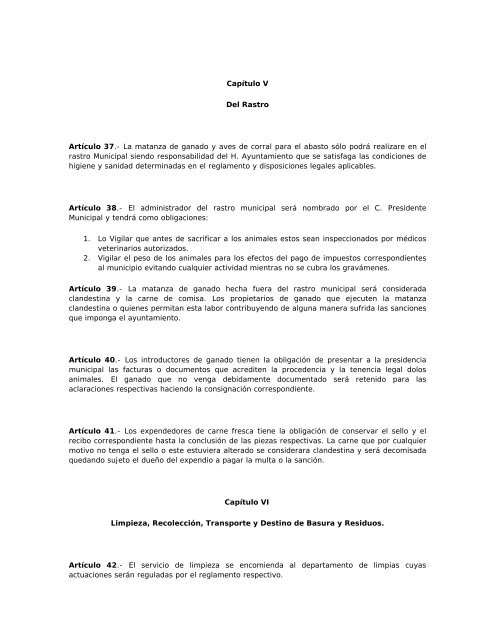 Reglamento de Gobierno Municipal - Instituto Tecnológico de ...