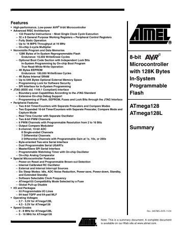 8-bit Microcontroller with 128K Bytes In-System ... - grifo¨ COM