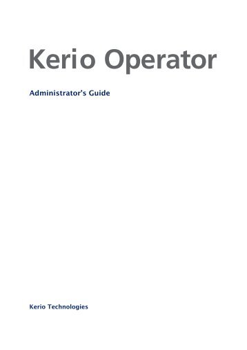 Kerio Operator - Kerio Software Archive