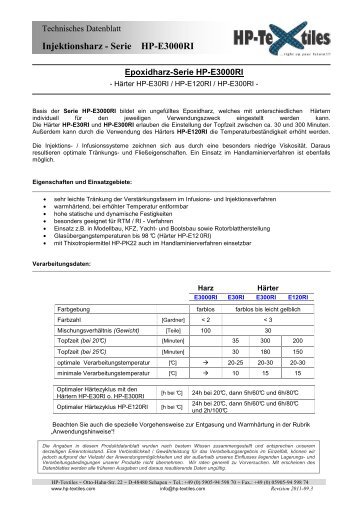 HP-Textiles TDS Serie E3000RI