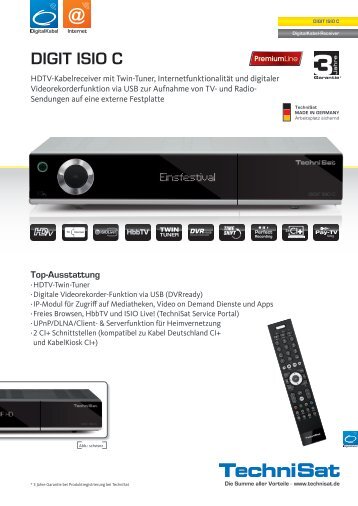 Datenblatt Technisat DIGIT ISIO C - RFT kabel