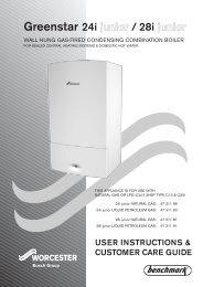 Tech And Spec For Wall Mounted Gas Combi Boilers Worcester Bosch