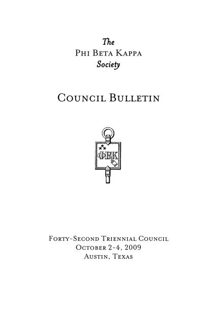COUNCIL BULLETIN - Phi Beta Kappa