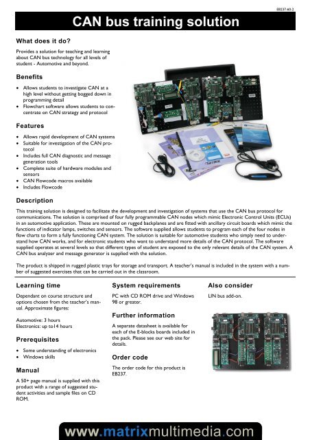 EB237-60-2 Can Bus Training Solution