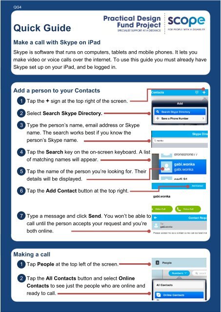 Quick Guide: Make a call with Skype on iPad - Scope