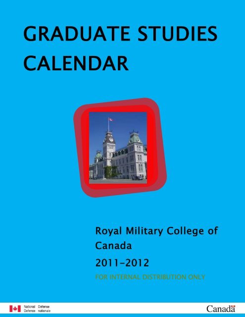 Graduate Studies Calendar 11 12 College Militaire Royal Du