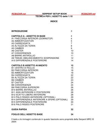 RCBAZAR.net SERPENT SETUP BOOK____________RCBAZAR.net TECNICA PER ...