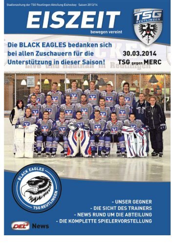 Black Eagles Reutlingen vs. MERC Mannheim 30.3.2014 Stadionzeitung