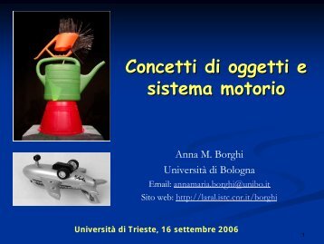 Concetti di oggetti e sistema motorio - laral