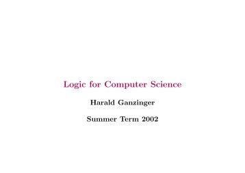Logic for Computer Science - Lab for Automated Reasoning and ...