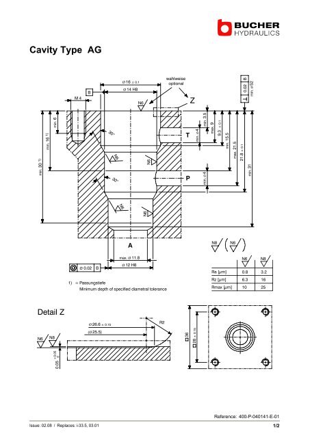 Cavity Type AG - BUCHER HYDRAULICS