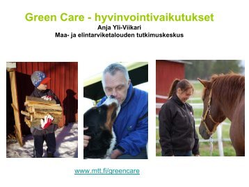 Yli-Viikari Anja Green care (pdf) (1016.2 KB) - Maaseutupolitiikka
