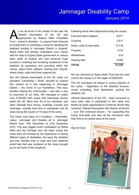 Third Edition E-Magazine | April 2013 | www ... - Oshwal Centre