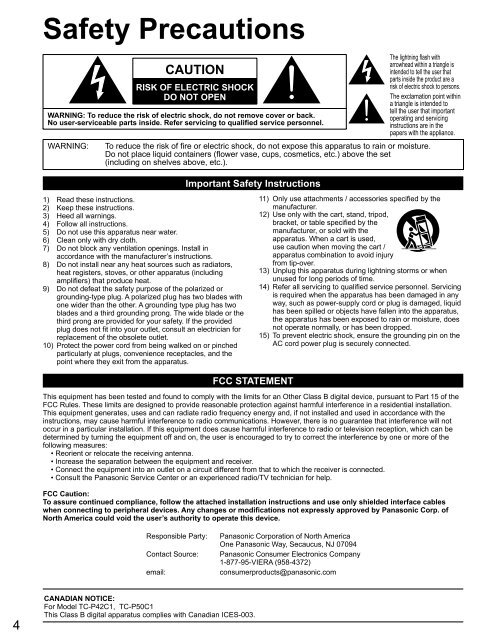 MANUAL DE USUARIO TC-P42C1(es) - Panasonic