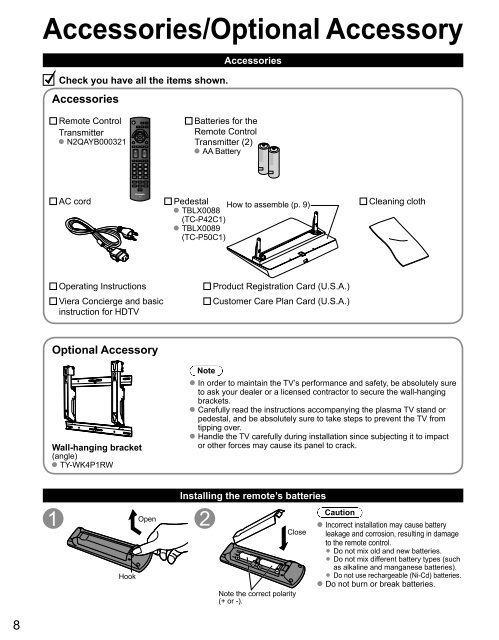 MANUAL DE USUARIO TC-P42C1(es) - Panasonic