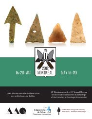 16 - 20 MAI MAY 16 - 20 - Canadian Archaeological Association