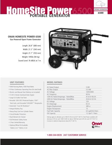 View HomeSite Power 6500 Manual - Electric Generators