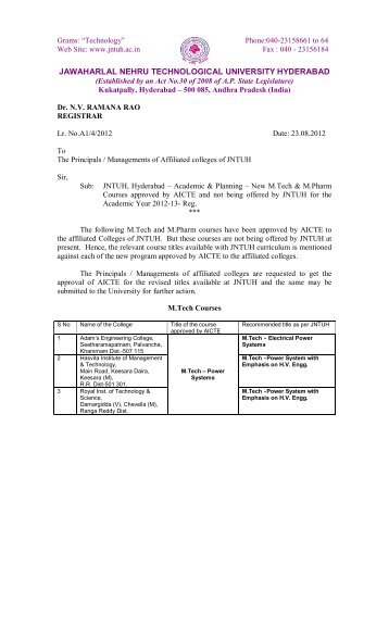 jawaharlal nehru technological university hyderabad