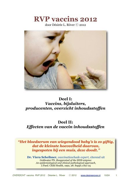 RVP Vaccins en inhoudsstoffen - Désirée Röver