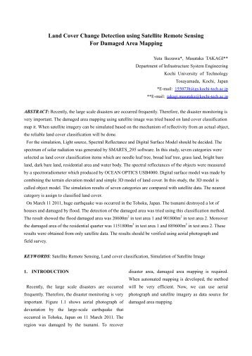 Landform Change Detection using Satellite Remote Sensing for ...