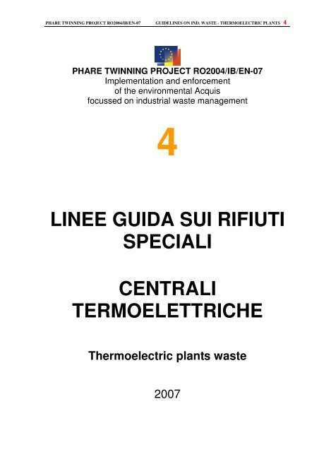 Rifiuti da centrali termoelettriche - ARPAL