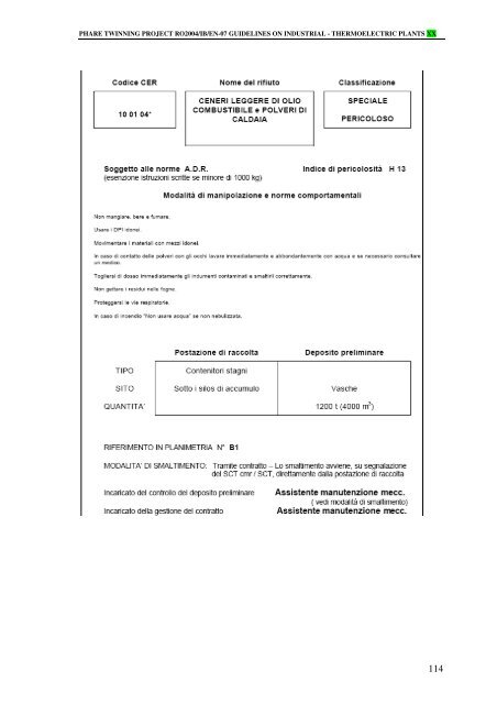 Rifiuti da centrali termoelettriche - ARPAL