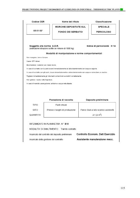 Rifiuti da centrali termoelettriche - ARPAL