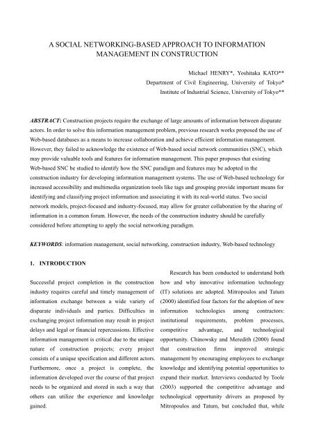 PAPER FORMAT FOR THE INTERNATIONAL SYMPOSIUM on ...