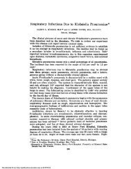 Respiratory Infections Due to Kiebsiella Pneumoniae