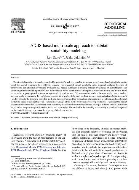 A GIS-based multi-scale approach to habitat suitability modeling
