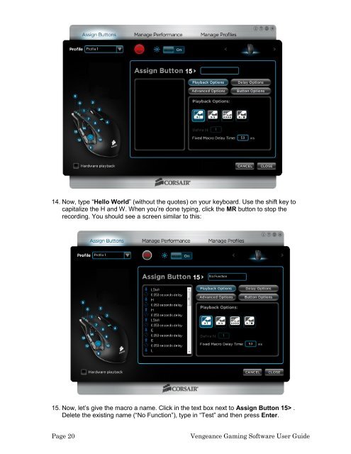 Using the Vengeance Gaming Software - Corsair