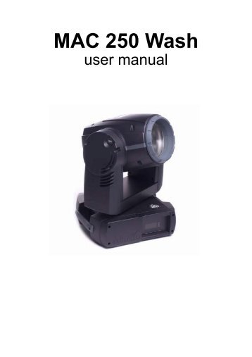 MAC 250 Wash user manual