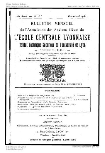 Revue Technica, annÃ©e 1931, numÃ©ro 263 - Histoire de l'Ãcole ...