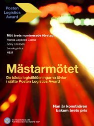 De bästa logistiklösningarna tävlar i sjätte Posten Logistics Award ...
