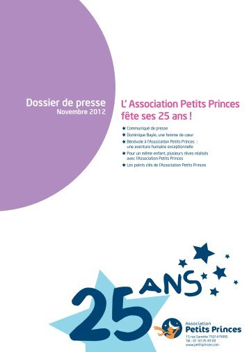 Dossier de presse L' Association Petits Princes fÃªte ses 25 ans !