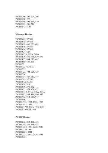 PIC10F200, 202, 204, 206 PIC10F220, 222 PIC12F508 ... - Micropik