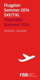 Flugplan Sommer 2014 SXF/TXL