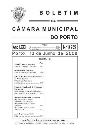 boletim 3765 - CÃ¢mara Municipal do Porto